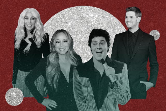 <p>Festive: Cher, Mariah Carey, Shakin’ Stevens and Michael Bublé are among the stars who’ve released Christmas albums</p>
